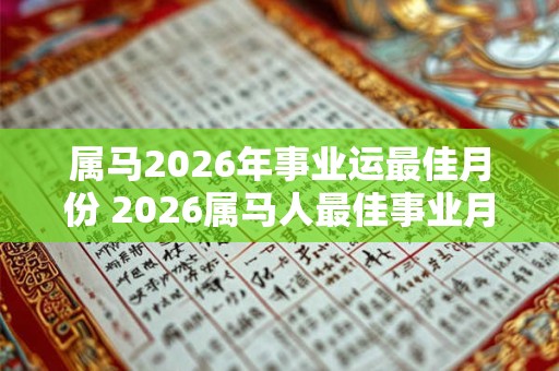 属马2026年事业运最佳月份 2026属马人最佳事业月份