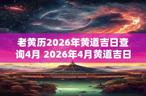 老黄历2026年黄道吉日查询4月 2026年4月黄道吉日查询