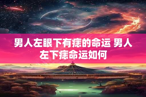 男人左眼下有痣的命运 男人左下痣命运如何 男人左眼下有痣的命运 男人左下痣命运如何