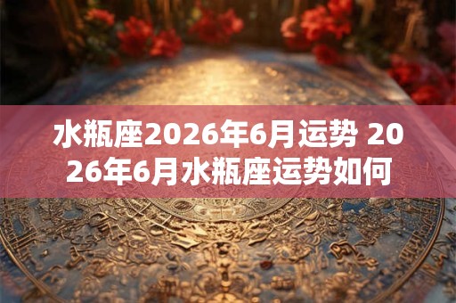 水瓶座2026年6月运势 2026年6月水瓶座运势如何