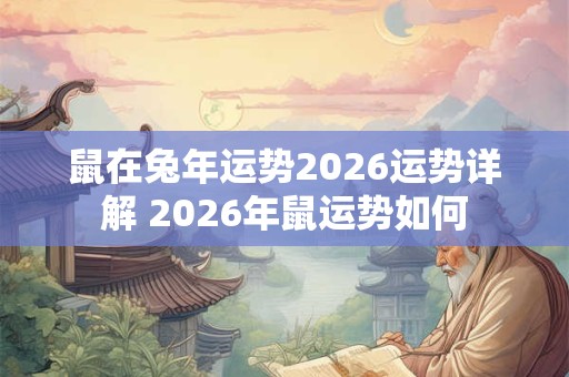 鼠在兔年运势2026运势详解 2026年鼠运势如何