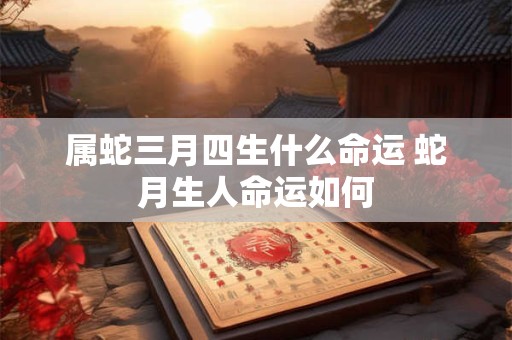 属蛇三月四生什么命运 蛇月生人命运如何 属蛇三月四生什么命运 蛇月生人命运如何