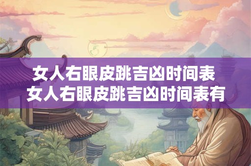 女人右眼皮跳吉凶时间表 女人右眼皮跳吉凶时间表有用吗