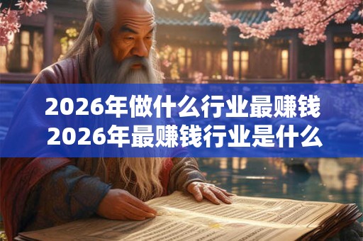 2026年做什么行业最赚钱 2026年最赚钱行业是什么