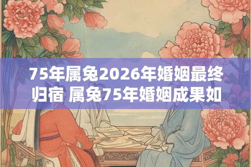 75年属兔2026年婚姻最终归宿 属兔75年婚姻成果如何 75年属兔2026年婚姻最终归宿 属兔75年婚姻成果如何