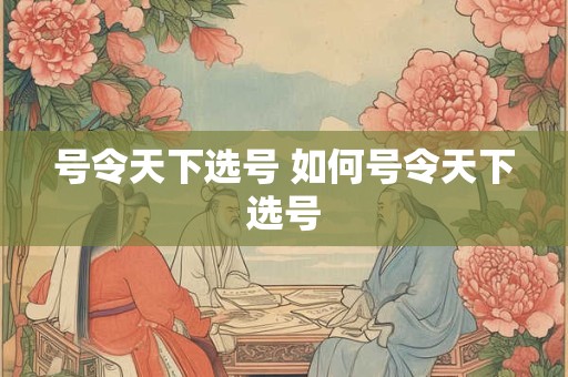 号令天下选号 如何号令天下选号