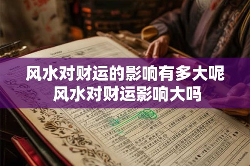 风水对财运的影响有多大呢 风水对财运影响大吗