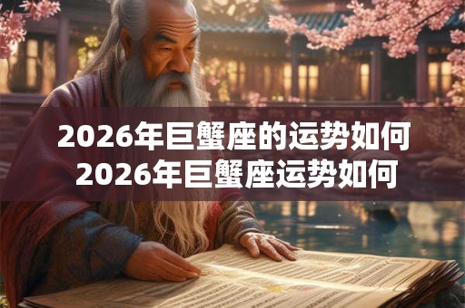 2026年巨蟹座的运势如何 2026年巨蟹座运势如何