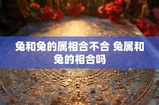 兔和兔的属相合不合 兔属和兔的相合吗