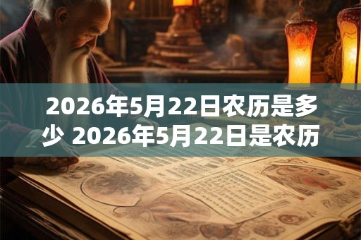 2026年5月22日农历是多少 2026年5月22日是农历几月几日