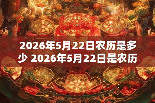 2026年5月22日农历是多少 2026年5月22日是农历几月几日