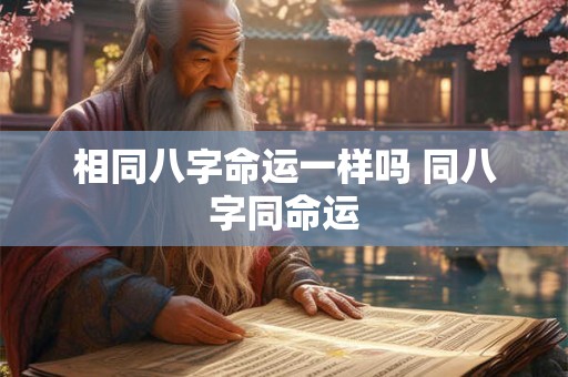 相同八字命运一样吗 同八字同命运