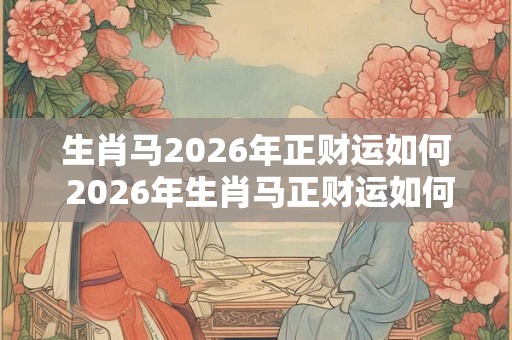 生肖马2026年正财运如何 2026年生肖马正财运如何 生肖马2026年正财运如何 2026年生肖马正财运如何