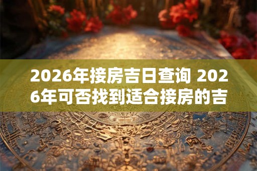 2026年接房吉日查询 2026年可否找到适合接房的吉日