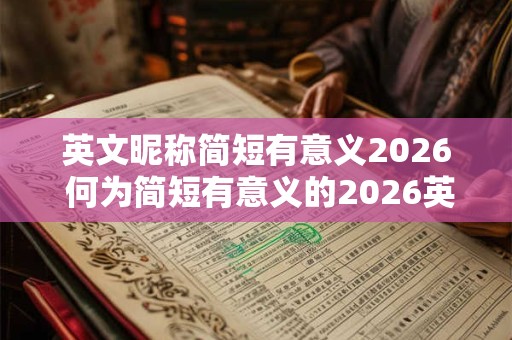 英文昵称简短有意义2026 何为简短有意义的2026英文昵称