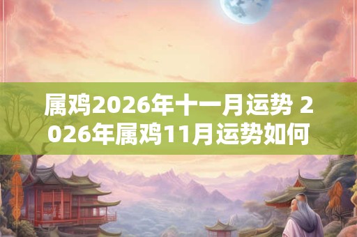 属鸡2026年十一月运势 2026年属鸡11月运势如何