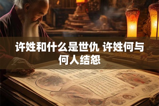 许姓和什么是世仇 许姓何与何人结怨 许姓和什么是世仇 许姓何与何人结怨