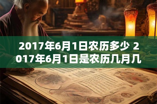 2017年6月1日农历多少 2017年6月1日是农历几月几日 2017年6月1日农历多少 2017年6月1日是农历几月几日