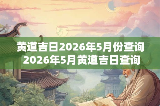 黄道吉日2026年5月份查询 2026年5月黄道吉日查询