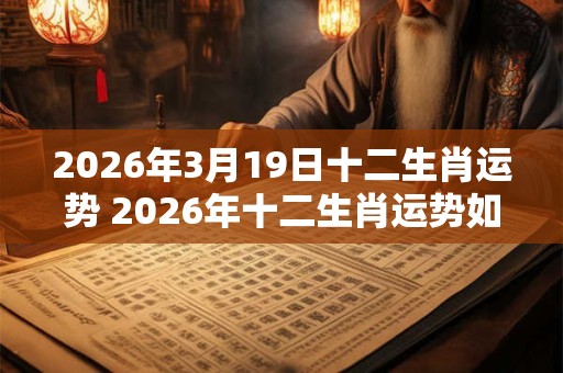 2026年3月19日十二生肖运势 2026年十二生肖运势如何