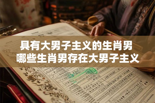 具有大男子主义的生肖男 哪些生肖男存在大男子主义倾向