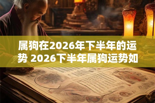 属狗在2026年下半年的运势 2026下半年属狗运势如何