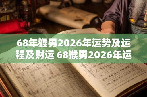 68年猴男2026年运势及运程及财运 68猴男2026年运势如何