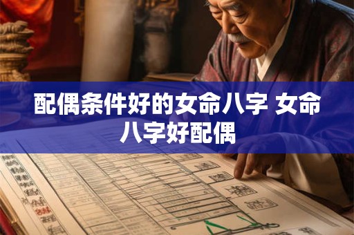 配偶条件好的女命八字 女命八字好配偶