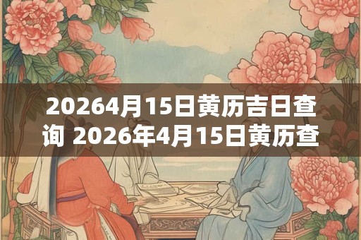 20264月15日黄历吉日查询 2026年4月15日黄历查询吉日吗