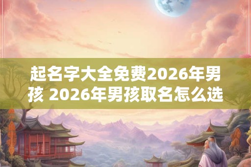 起名字大全免费2026年男孩 2026年男孩取名怎么选 起名字大全免费2026年男孩 2026年男孩取名怎么选