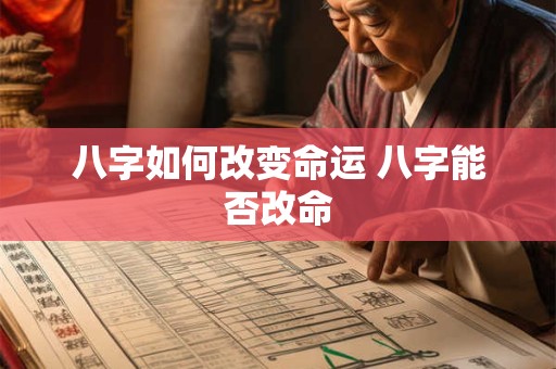 八字如何改变命运 八字能否改命