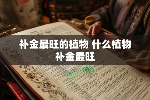 补金最旺的植物 什么植物补金最旺