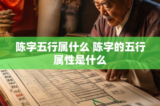 陈字五行属什么 陈字的五行属性是什么