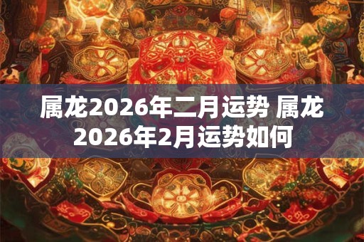属龙2026年二月运势 属龙2026年2月运势如何