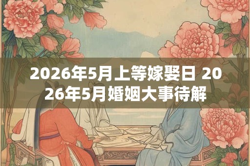 2026年5月上等嫁娶日 2026年5月婚姻大事待解
