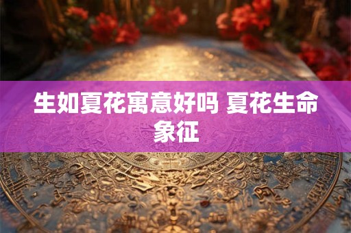 生如夏花寓意好吗 夏花生命象征