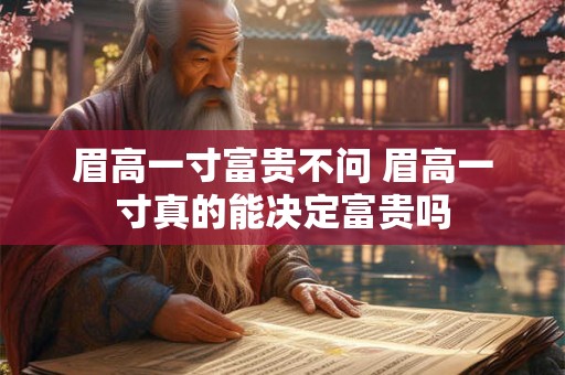 眉高一寸富贵不问 眉高一寸真的能决定富贵吗