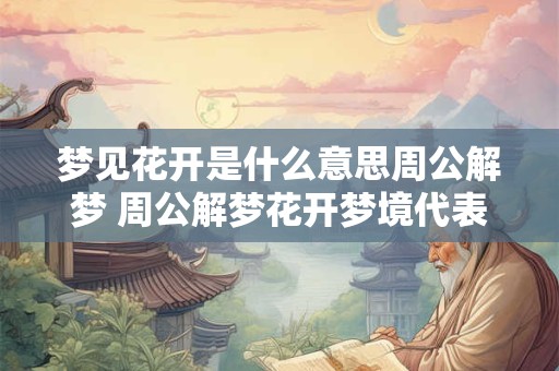 梦见花开是什么意思周公解梦 周公解梦花开梦境代表什么