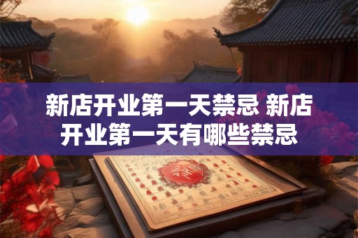 新店开业第一天禁忌 新店开业第一天有哪些禁忌