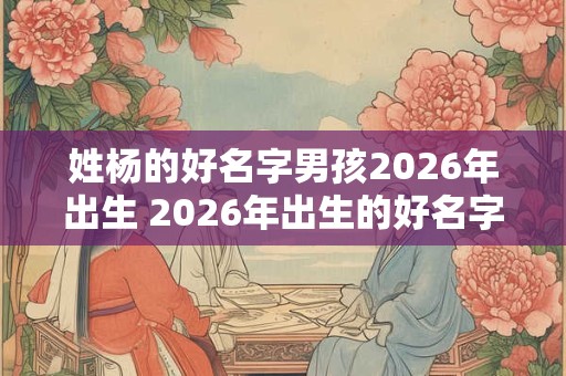 姓杨的好名字男孩2026年出生 2026年出生的好名字男孩姓杨
