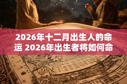 2026年十二月出生人的命运 2026年出生者将如何命运