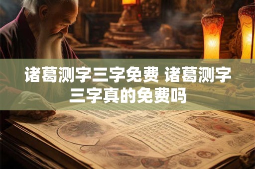 诸葛测字三字免费 诸葛测字三字真的免费吗 诸葛测字三字免费 诸葛测字三字真的免费吗
