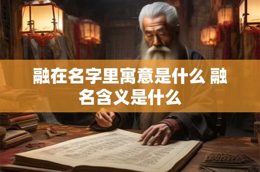 融在名字里寓意是什么 融名含义是什么