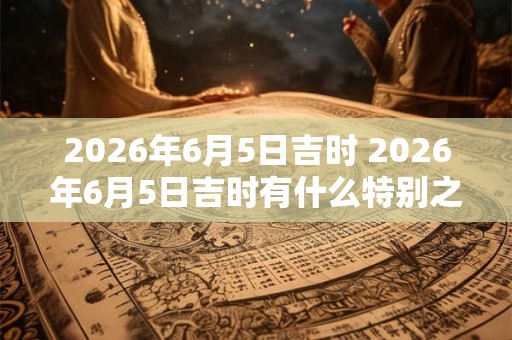 2026年6月5日吉时 2026年6月5日吉时有什么特别之处
