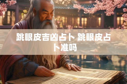 跳眼皮吉凶占卜 跳眼皮占卜准吗