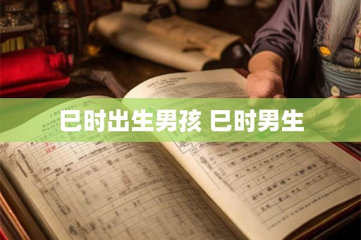 巳时出生男孩 巳时男生