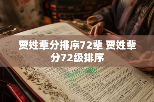 贾姓辈分排序72辈 贾姓辈分72级排序