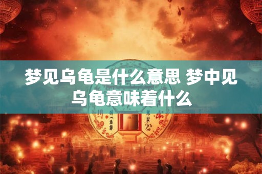 梦见乌龟是什么意思 梦中见乌龟意味着什么 梦见乌龟是什么意思 梦中见乌龟意味着什么