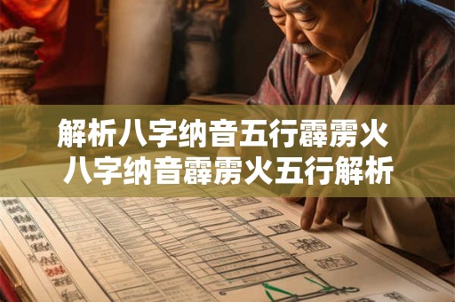 解析八字纳音五行霹雳火 八字纳音霹雳火五行解析