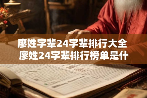 廖姓字辈24字辈排行大全 廖姓24字辈排行榜单是什么